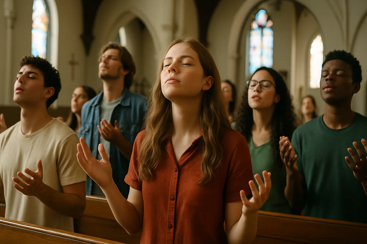 Jovens na igreja